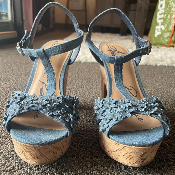 🛑SOLD!!🛑 Cork & Denim Platform Heels - Picture 9 of 13